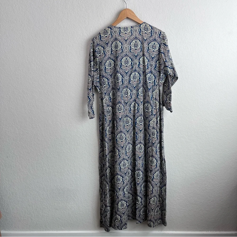 Roller Rabbit Maxi Kaftan Dress Floral Paisley - Picture 9 of 10